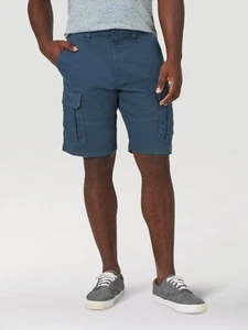 2PCS Men's Wrangler Authentics Stretch Cargo Short- Midnight Blue - Picture 1 of 8