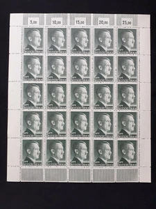 1942 THIRD REICH, HITLER 1 REICHMARK  BOTTLE GREEN, SET OF 25 STAMPS, MNH,TABS - Picture 1 of 7