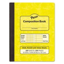 Pacon MMK37163 Composition Book, 7 1/2" X 9 1/4", Subject, 100 Sheets, Yellow