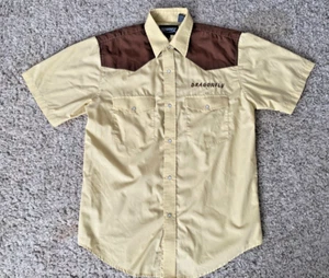 Men’s Dragonfly Clothing Co. Tan Western Pearl Snap Short Sleeve Shirt Size M - Picture 1 of 6