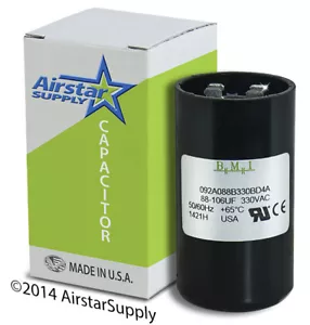 Condensador de arranque de repuesto Rheem Ruud 88-106 MFD uf 330 VAC 43-17075-04 - Imagen 1 de 6