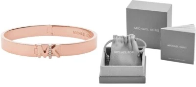 NUEVO Auténtico Brazalete Brazalete Michael Kors Logo Oro Rosa Cristal MKJ699791 $125 Foto 1 de 4