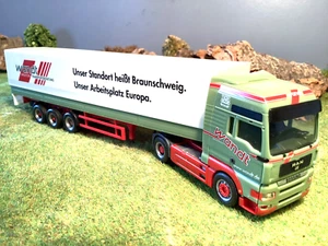 Herpa LKW Wandt Spedition Wandt Braunschweig Sattelaufliege MAN Zugmaschine 1:87 - Bild 1 von 3