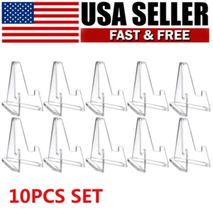 10PCS Card Stand Graded Cards Stand Coin Display Stand Clear Plastic Holder - Picture 1 of 7