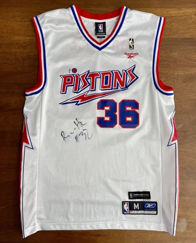 Rasheed Wallace #36 Detroit Pistons Reebok Basketball Jersey, Signed Rip #32 - M Cover