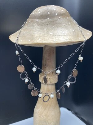 Collar Silpada N1567 Plata Esterlina 925 Cobre Moneda Perla Cha Cha Niveles Foto 1 de 4