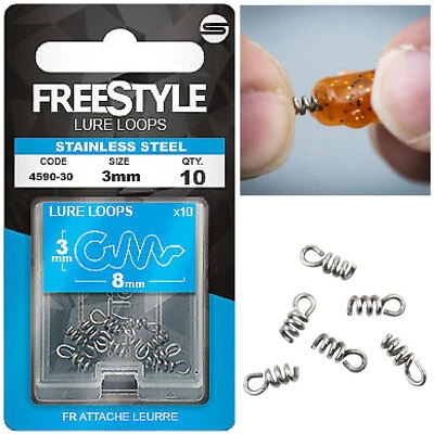 Spro Freestyle Lure Loops 3mm 5mm 10 Stück Edelstahl Softlure Screw Köderhalter - Bild 1 von 4
