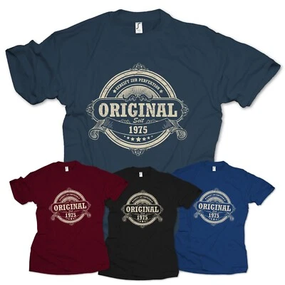 T-Shirt 50. Geburtstag Geschenk 50 Jahre Original seit Jahrgang 1975 fünfzig - Bild 1 von 3