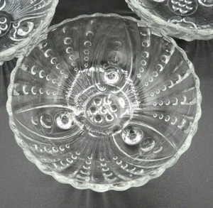  Anchor Hocking 4,5" Obstschale ~ "lila" Muster ~ Vintage Klarglas - Bild 1 von 8