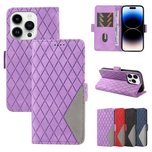 For iPhone 15 14 13 12 11 Pro Max Leather Case Wallet Card Flip Phone Cover - Picture 1 of 24
