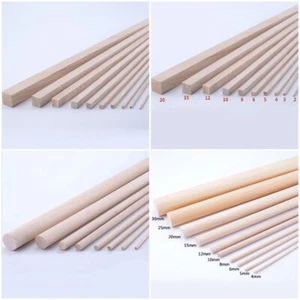 Rund & Eckig Holz Stab Paulownia Stab Streifen Modell DIY Handarbeit Basteln 2mm-30mm - Bild 1 von 38