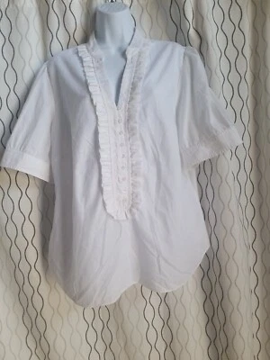 Blusa para mujer Lane Bryant camisas blancas con volantes talla XL  Foto 1 de 4