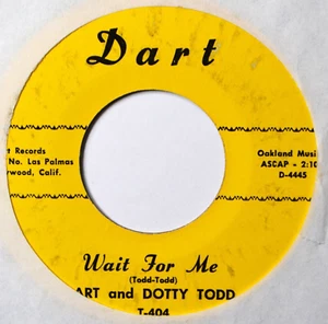 Art & Dotty Todd Wait for Me Pop Vocal Oldies Teen Ballad DART 45 7" Vinyl - Picture 1 of 3