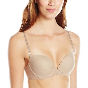 On Gossamer 167129 Women's Next to Nothing Demi Plunge Bra Color Mocha Sz 36D - Picture 1 of 4