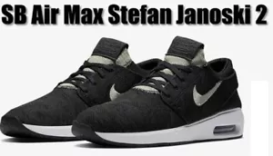 NIKE SB AIR MAX STEFAN JANOSKI 2 UNISEX MEN SIZE 7 = WOMEN SIZE 8.5 SHOES BLACK - Picture 1 of 6