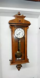4B121 FRANKE & GRONEMAN Antike kleine Wiener Regulator-1 Gewicht-Nussbaum-95cm - Bild 1 von 21