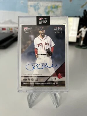 2018 Topps Now 889B Rick Porcello Auto Blue /49 ALCS Boston Red Sox Autograph - Image 1 of 2