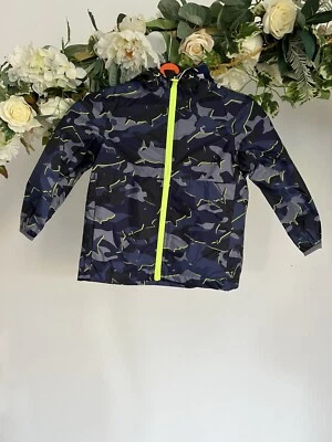 JOULES Arlow Packable Raincoat Age 4 7 & 8 Navy Blue Shark Waterproof NEW PM03 - Image 1 of 4