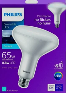 Philips 65-Watt Equiv Flood Light Bulb Daylight BR40 Dimmable LED - Picture 1 of 2