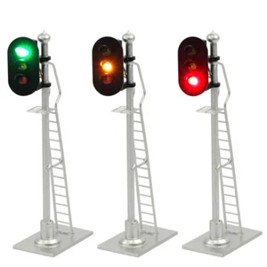 3pcs Model Railway HO Scale 1:87 Signals Green Red Yellow Block Signal 12V - Picture 1 of 6