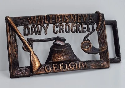 Vintage Walt Disney’s Davy Crockett Official Muzzleloader/Horn Boys Belt Buckle - Image 1 of 2