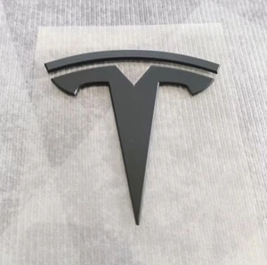 Suitable for Tesla Model 3 Y Matte Black Flat Front and Rear Logo Set - Afbeelding 1 van 4