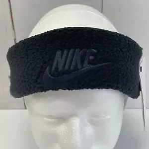 Nike Sherpa Fleece Headband Women's OSFM Black 100% Polyester Winter Nice! - Picture 1 of 11