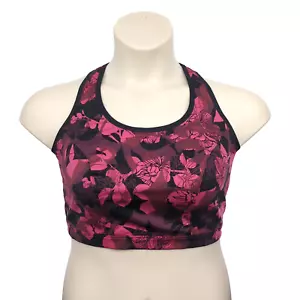 Livi Active Lane Bryant Sports Bra Unlined No Wire Pink Floral Print 26 / 28 5X - Picture 1 of 9