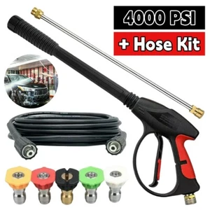 4000PSI High Pressure Car Garden Power Washer Spray Gun Wand Nozzle Tips Hose US - Picture 1 of 23