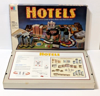 Milton Bradley Hotels Juego de Mesa 3D 1987 Vintage EE. UU. COMPLETO Foto 1 de 4