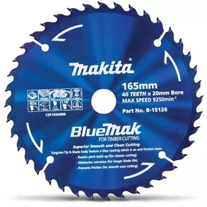 MAKITA B-15126 BLUEMAK 165mm x 40 TEETH 20mm BORE TCT CIRCULAR SAW BLADE - Bild 1 von 1