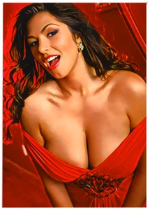 AMBER CAMPISI * ACEO Personalizado * Divertida Novedad * CELEBRIDAD * Tarjeta de Arte * ATC - Imagen 1 de 2