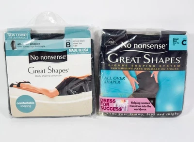 2 Pantimedias No Nonsense Great Shapes CASI NEGRAS CB8/CC5 Formador Completo Talla B Foto 1 de 2