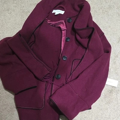 Abrigo Liz Claiborne Borgoña Guisante Nuevo Con Etiquetas XL Foto 1 de 3