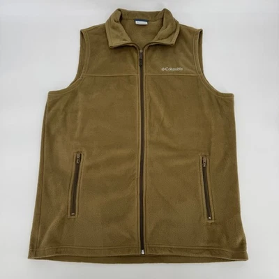 Chaleco polar Columbia para hombre LT alto marrón cremallera completa chaqueta sin mangas exterior Foto 1 de 4