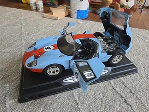 1/12 HIGHLY DETAILED VERY RARE MOTORMAX 2004 FORD GT CONCEPT GULF BLUE/ORANGE #4 - Picture 1 of 11