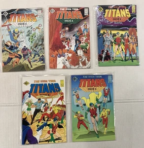 The Official Teen Titans Index #1, 2, 3, 4, 5! DC 1985! Set completo! - Foto 1 di 3