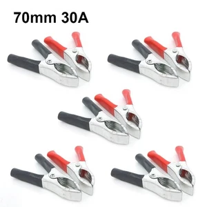 70mm 30A Alligator clip Crocodile Battery Test lead Connector Insulated Probe - Picture 1 of 12
