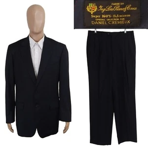 Daniel Cremieux Signature Collection Loro Piana Super 160s Blue Suit 42L 35X32 - Picture 1 of 16