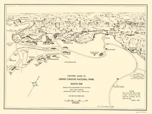 Mapa estatal - Guía del borde sur del Gran Cañón - US Park Services 1955 - 23 x 30 - Imagen 1 de 20