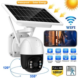 3MP Outdoor FUNK WLAN WIFI IP KAMERA AUßEN Set ÜBERWACHUNGSKAMERA Solar Energie - Bild 1 von 14