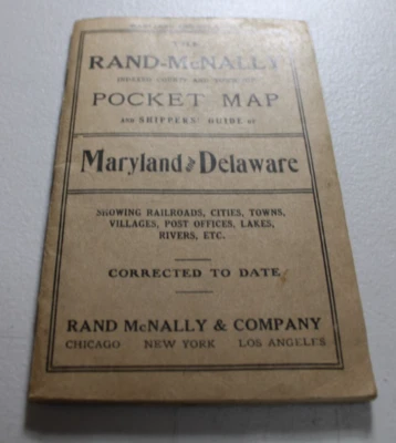 1914 Rand McNally Indexed Pocket Map of MARYLAND & DELAWARE, with WASHINGTON, DC - Image 1 of 4