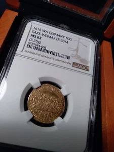 1615 SAXE-WEIMAR - GERMANY 8 BROTHERS GOLD (GOLDGOLDEN) / NGC CERTIFIED TOP POP  - Picture 1 of 6