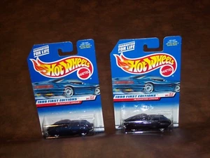 HOT WHEELS -1999 FIRST EDITIONS - '38 PHANTOM CORSAIR - 2 CAR LOT - BLACK & BLUE - Picture 1 of 6