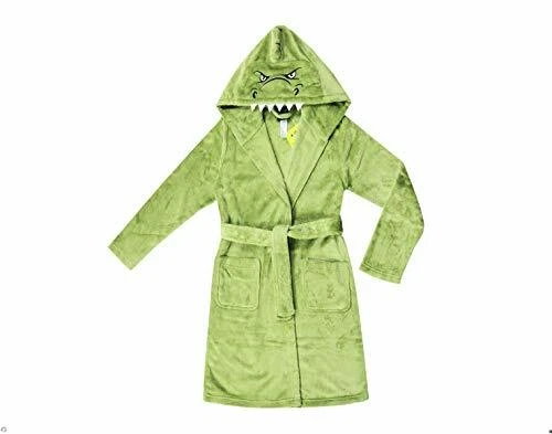 Albornoz, bata de vellón con capucha de dinosaurio verde para niño Foto 1 de 1