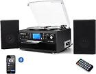 Bluetooth Record Player Turntable With Stereo Speaker, Lp Vinyl To Mp3