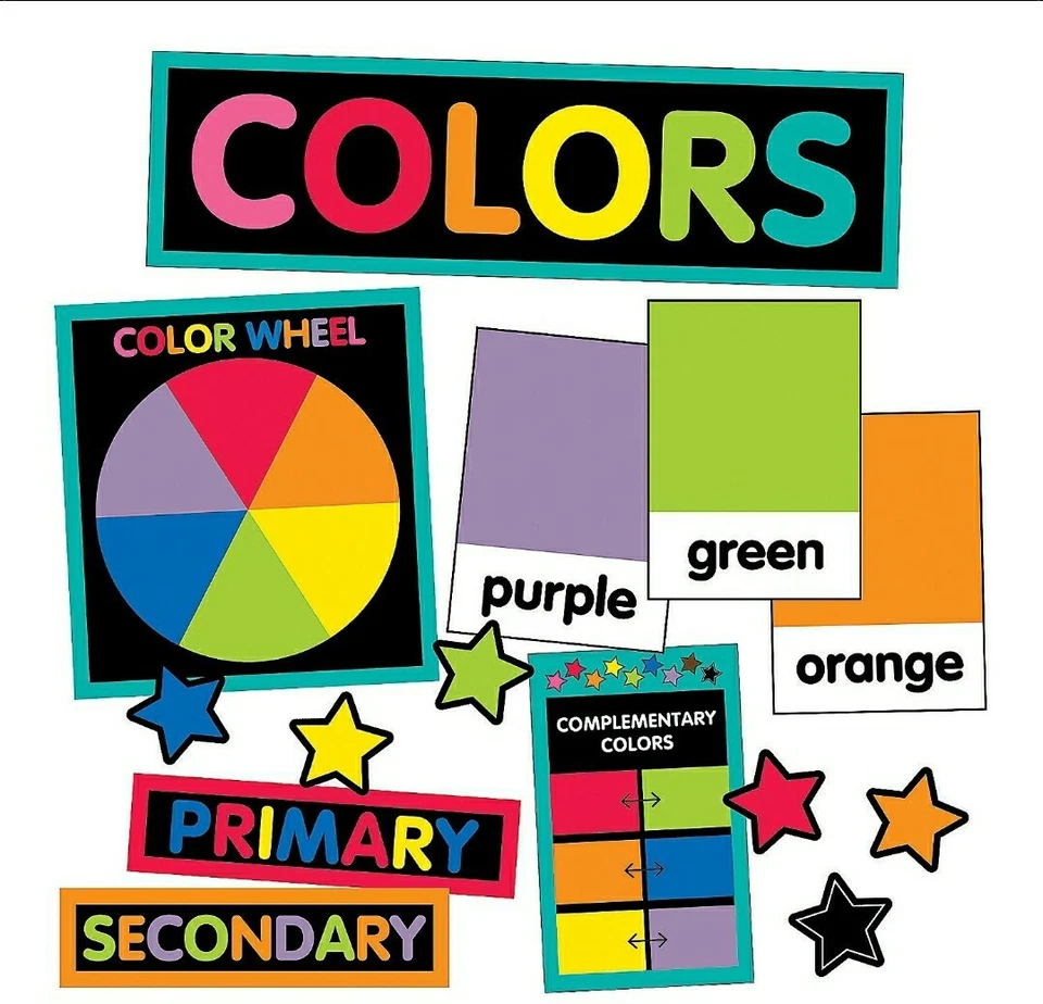 Schoolgirl 26pc Color Cards Mini Bulletin Board Set - Essential Teaching Kit - Image 1 of 1