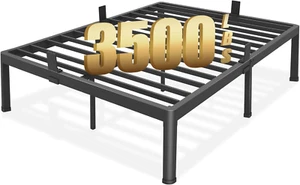 King Bed Frame with round Corner Edge Legs 18 Inch High 3500 Lbs Heavy Duty Meta - Picture 1 of 6