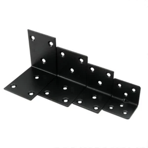 Black Angle Brackets Stainless Steel Corner Brackets L Shaped  - Picture 1 of 10