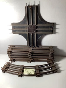 STANDARD GAUGE TRACKS 7 STRAIGHT, 2 CURVED, ONE CROSSING. - Picture 1 of 5